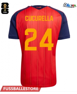 Günstige Spanien Marc Cucurella #24 Heimtrikot WM 2026 Kurzarm